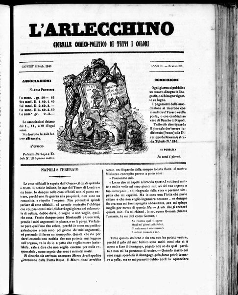 L'Arlecchino : giornale comico politico di tutti i colori