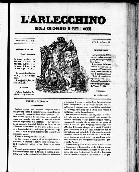 L'Arlecchino : giornale comico politico di tutti i colori