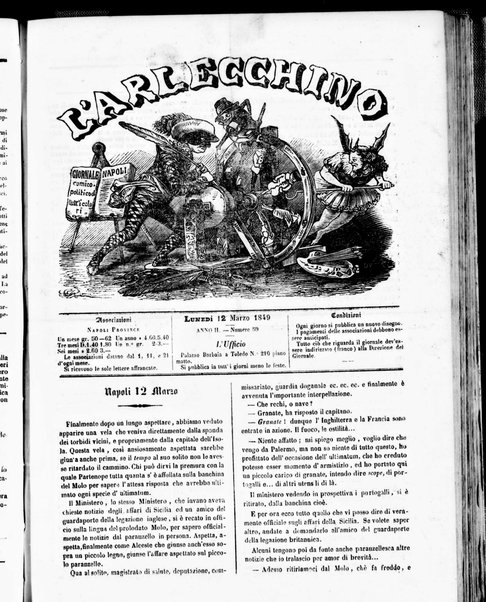 L'Arlecchino : giornale comico politico di tutti i colori