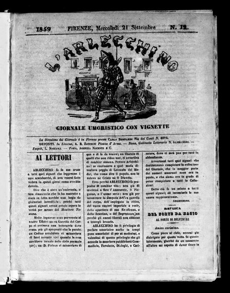 L'Arlecchino : giornale umoristico quotidiano