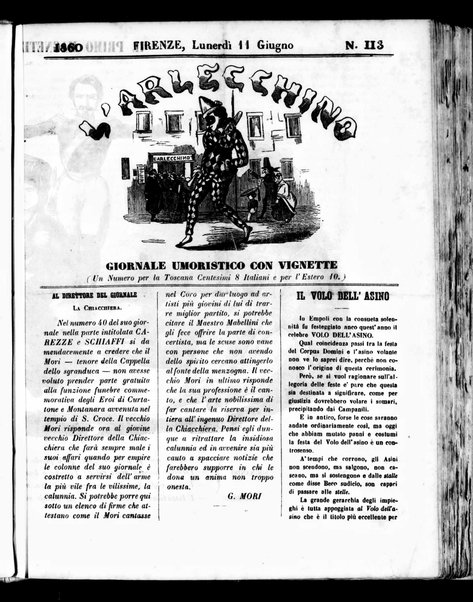 L'Arlecchino : giornale umoristico quotidiano