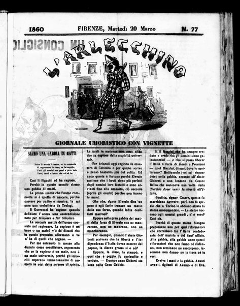 L'Arlecchino : giornale umoristico quotidiano