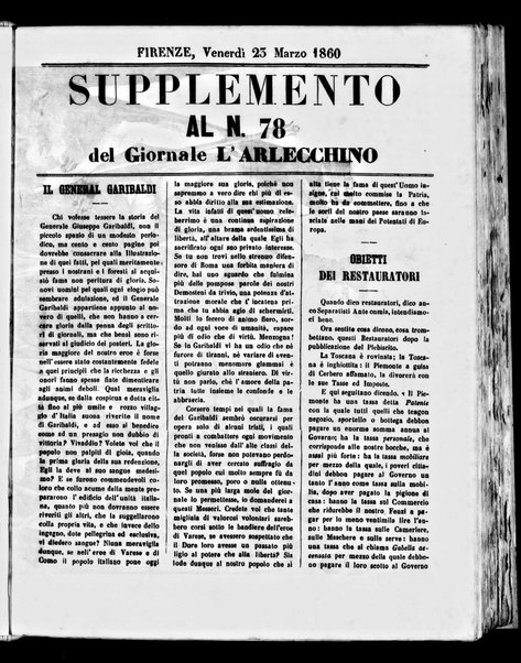 L'Arlecchino : giornale umoristico quotidiano