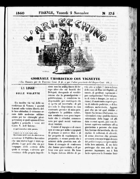 L'Arlecchino : giornale umoristico quotidiano