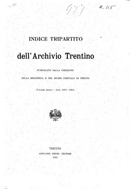 Archivio trentino rivista trimestrale