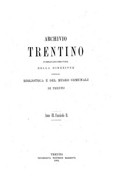 Archivio trentino rivista trimestrale