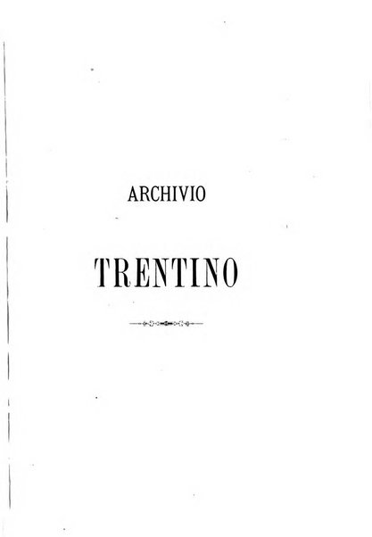 Archivio trentino rivista trimestrale