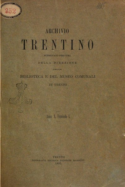 Archivio trentino rivista trimestrale