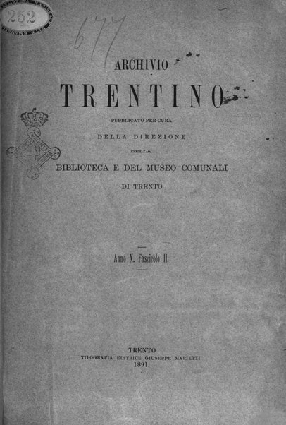 Archivio trentino rivista trimestrale