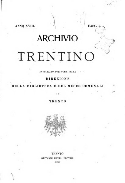 Archivio trentino rivista trimestrale