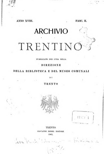 Archivio trentino rivista trimestrale