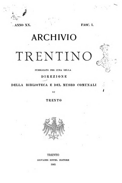 Archivio trentino rivista trimestrale