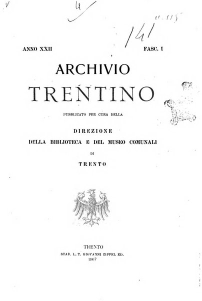 Archivio trentino rivista trimestrale