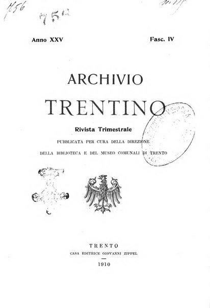 Archivio trentino rivista trimestrale