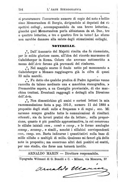 L'arte stenografica organo delle Societa stenografiche di Como, Feltre, Milano ...