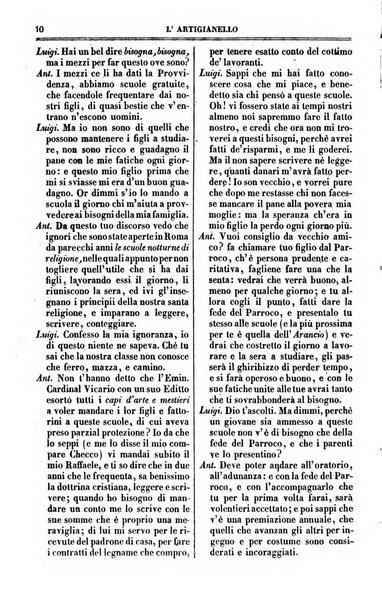 L'artigianello letture morali, religiose ed istruttive per servire alle scuole notturne di religione e alle famiglie