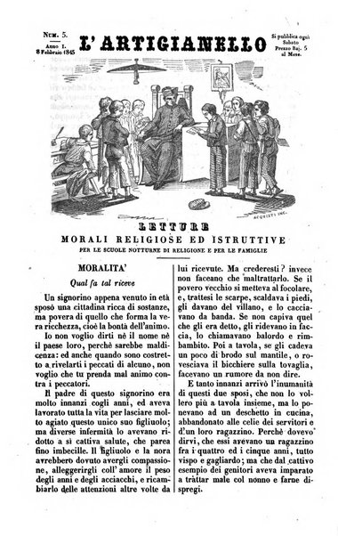 L'artigianello letture morali, religiose ed istruttive per servire alle scuole notturne di religione e alle famiglie