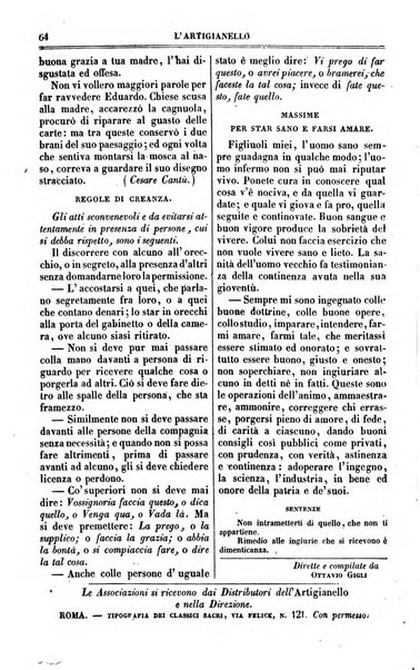 L'artigianello letture morali, religiose ed istruttive per servire alle scuole notturne di religione e alle famiglie