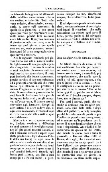 L'artigianello letture morali, religiose ed istruttive per servire alle scuole notturne di religione e alle famiglie