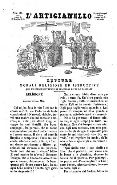 L'artigianello letture morali, religiose ed istruttive per servire alle scuole notturne di religione e alle famiglie