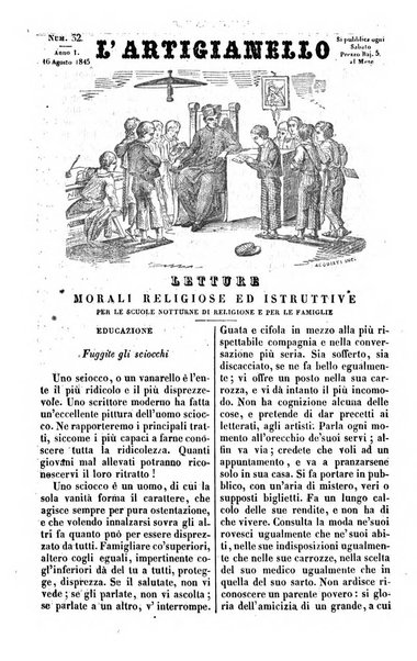 L'artigianello letture morali, religiose ed istruttive per servire alle scuole notturne di religione e alle famiglie