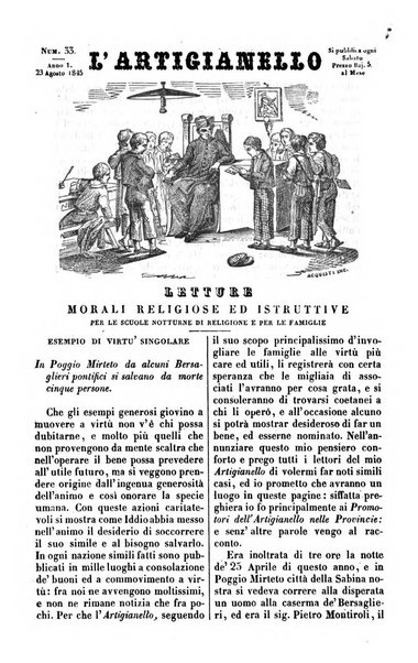 L'artigianello letture morali, religiose ed istruttive per servire alle scuole notturne di religione e alle famiglie