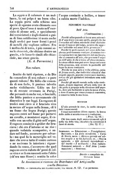 L'artigianello letture morali, religiose ed istruttive per servire alle scuole notturne di religione e alle famiglie