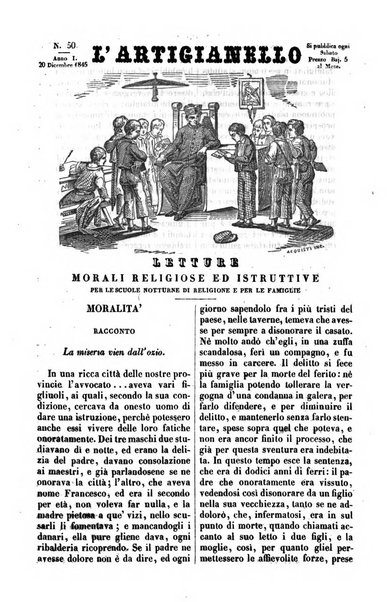 L'artigianello letture morali, religiose ed istruttive per servire alle scuole notturne di religione e alle famiglie