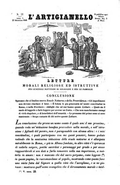 L'artigianello letture morali, religiose ed istruttive per servire alle scuole notturne di religione e alle famiglie