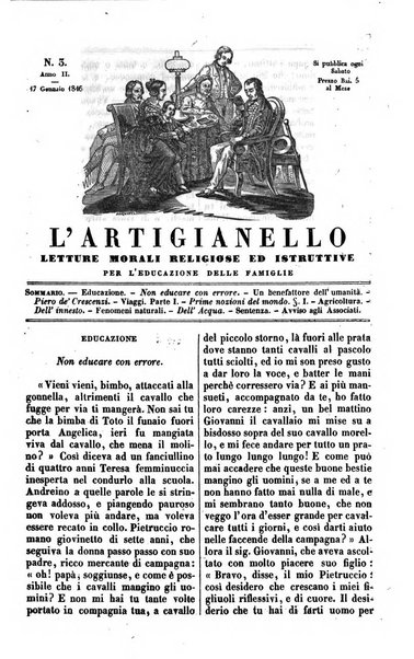 L'artigianello letture morali, religiose ed istruttive per servire alle scuole notturne di religione e alle famiglie