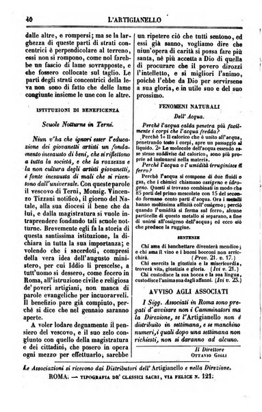 L'artigianello letture morali, religiose ed istruttive per servire alle scuole notturne di religione e alle famiglie