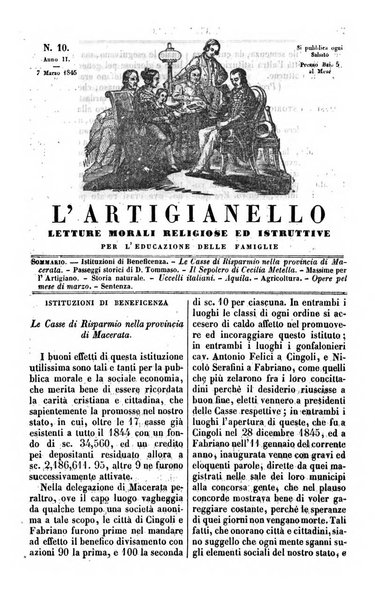 L'artigianello letture morali, religiose ed istruttive per servire alle scuole notturne di religione e alle famiglie