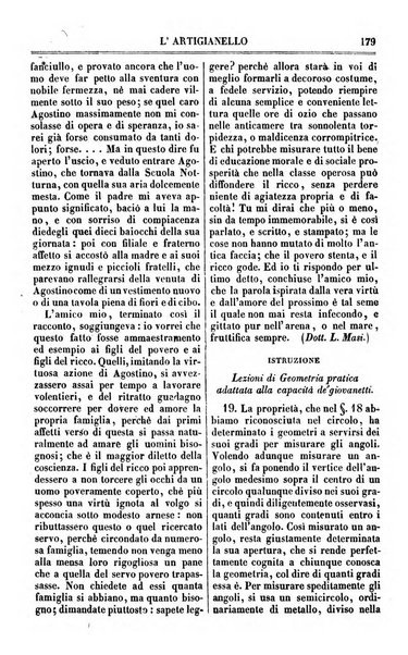 L'artigianello letture morali, religiose ed istruttive per servire alle scuole notturne di religione e alle famiglie