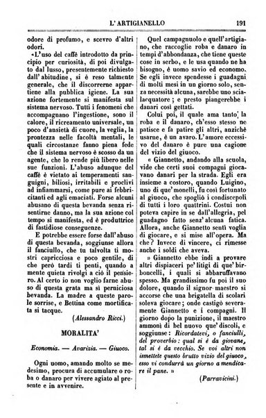 L'artigianello letture morali, religiose ed istruttive per servire alle scuole notturne di religione e alle famiglie