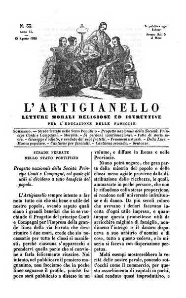 L'artigianello letture morali, religiose ed istruttive per servire alle scuole notturne di religione e alle famiglie