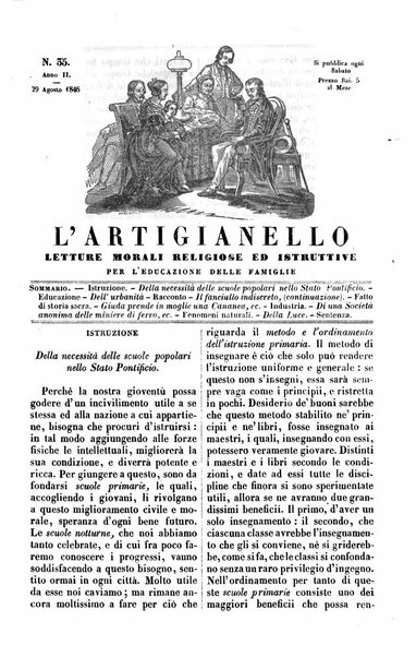 L'artigianello letture morali, religiose ed istruttive per servire alle scuole notturne di religione e alle famiglie