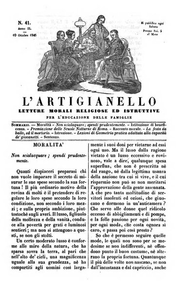 L'artigianello letture morali, religiose ed istruttive per servire alle scuole notturne di religione e alle famiglie