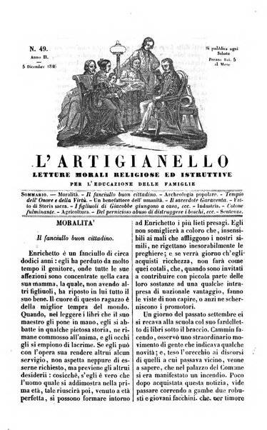 L'artigianello letture morali, religiose ed istruttive per servire alle scuole notturne di religione e alle famiglie