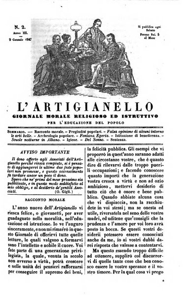 L'artigianello letture morali, religiose ed istruttive per servire alle scuole notturne di religione e alle famiglie