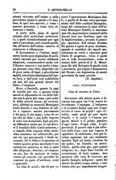 L'artigianello letture morali, religiose ed istruttive per servire alle scuole notturne di religione e alle famiglie