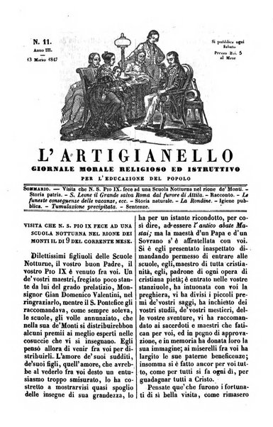 L'artigianello letture morali, religiose ed istruttive per servire alle scuole notturne di religione e alle famiglie