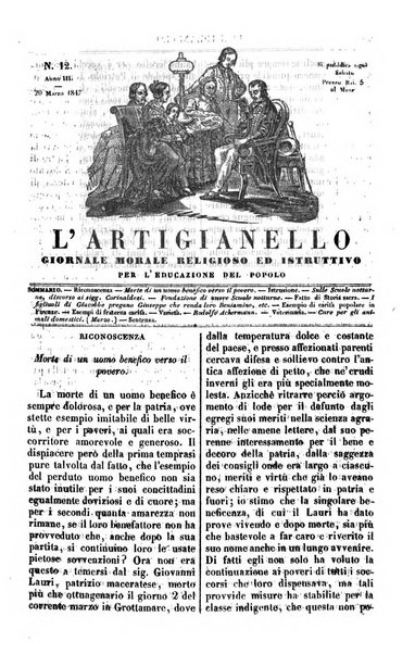 L'artigianello letture morali, religiose ed istruttive per servire alle scuole notturne di religione e alle famiglie