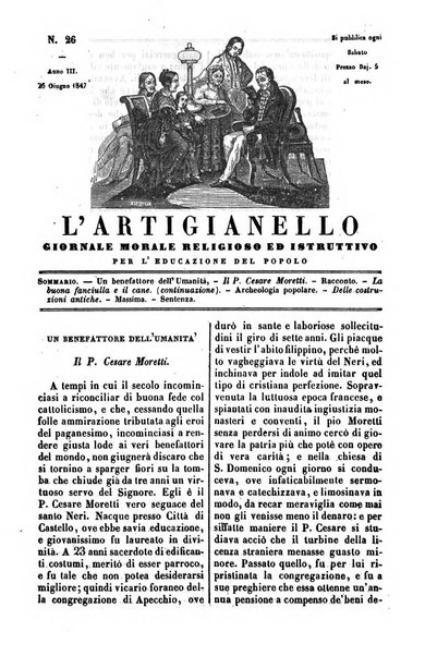 L'artigianello letture morali, religiose ed istruttive per servire alle scuole notturne di religione e alle famiglie