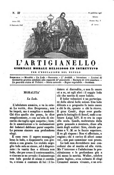 L'artigianello letture morali, religiose ed istruttive per servire alle scuole notturne di religione e alle famiglie