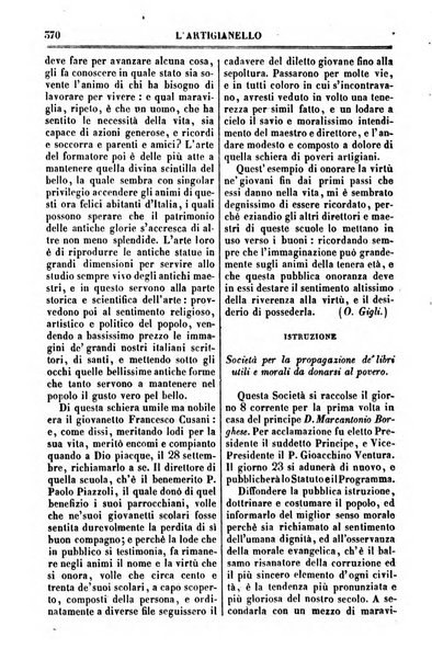 L'artigianello letture morali, religiose ed istruttive per servire alle scuole notturne di religione e alle famiglie