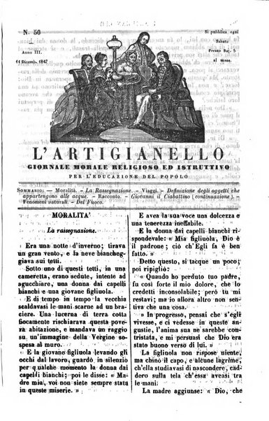 L'artigianello letture morali, religiose ed istruttive per servire alle scuole notturne di religione e alle famiglie