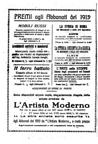 L'artista moderno giornale d'arte applicata