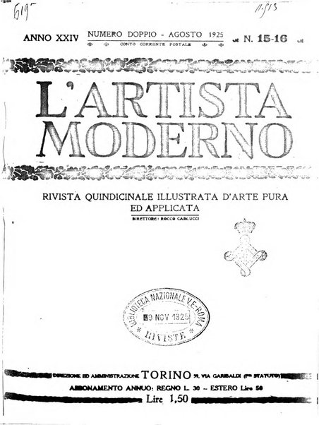 L'artista moderno giornale d'arte applicata