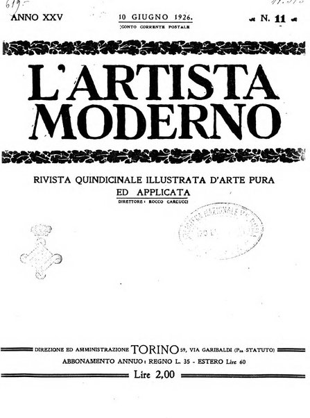 L'artista moderno giornale d'arte applicata