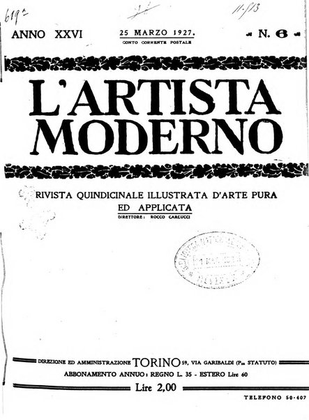 L'artista moderno giornale d'arte applicata